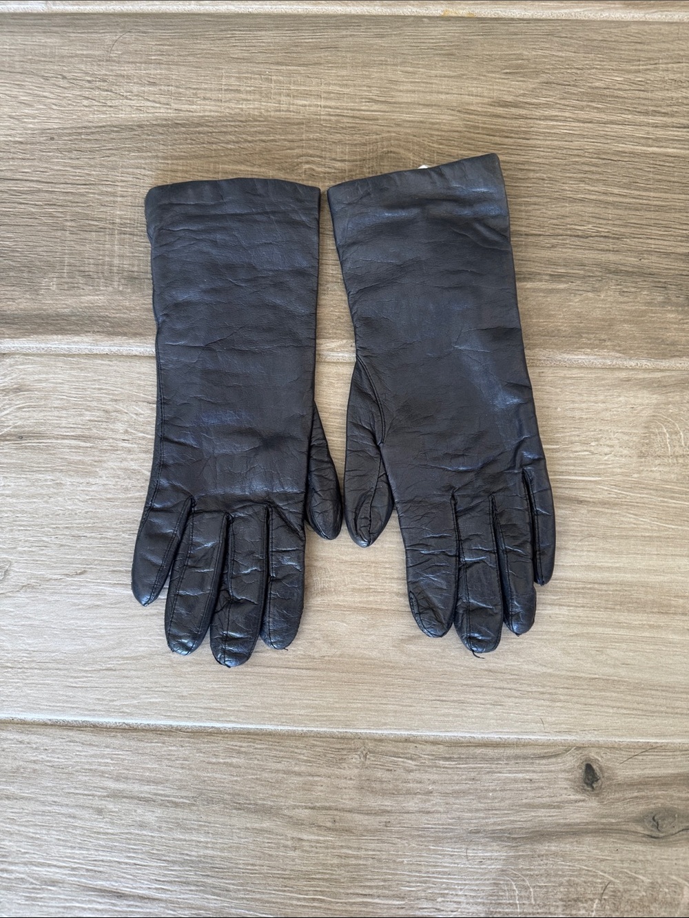 Vintage Lord & Taylor 7 Leather Gloves with Brown Cashmere Lining